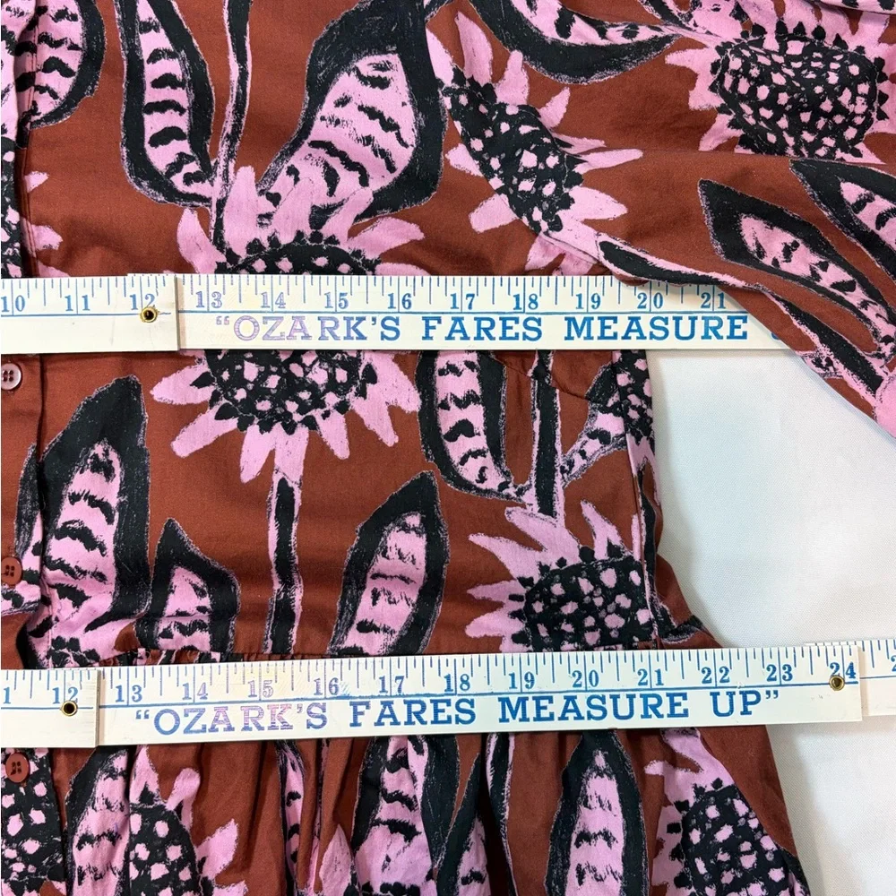 gorman Pink and Brown Floral Long Sleeve Shirt Dress - Picture 7 of 8